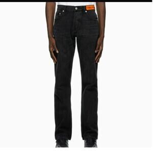 Heron Preston Slim 5 Pocket Jeans Vintage Black Denim Size 31 NWT